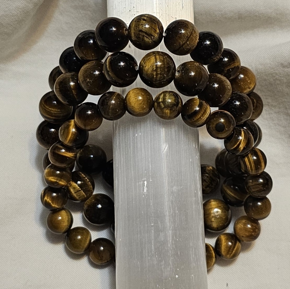 Genuine Tiger's Eye 3 Piece Bracelet Set